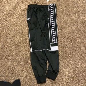 Black and white Kappa track pants